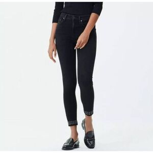 Citizens of Humanity Black Studded Rocket Ankle High Rise Skinny Jeans Size 26